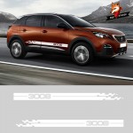 Car Side Vinyl Side Stripes Sticker Vehicle Auto Decals Wraps Body Graphics Sport Styling Vinyl Car Sticker for Peugeot 3008